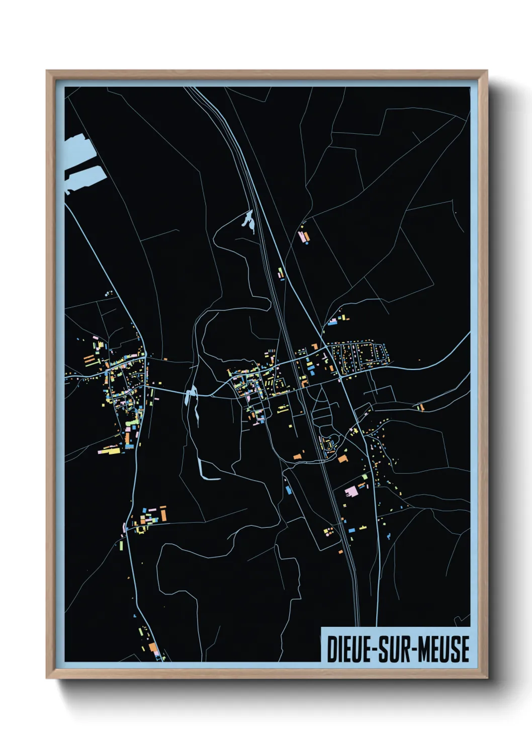 Une affiche de carte sur Dieue-sur-Meuse