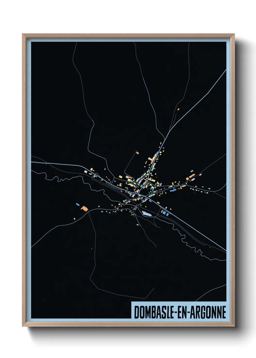 Une affiche de carte sur Dombasle-en-Argonne