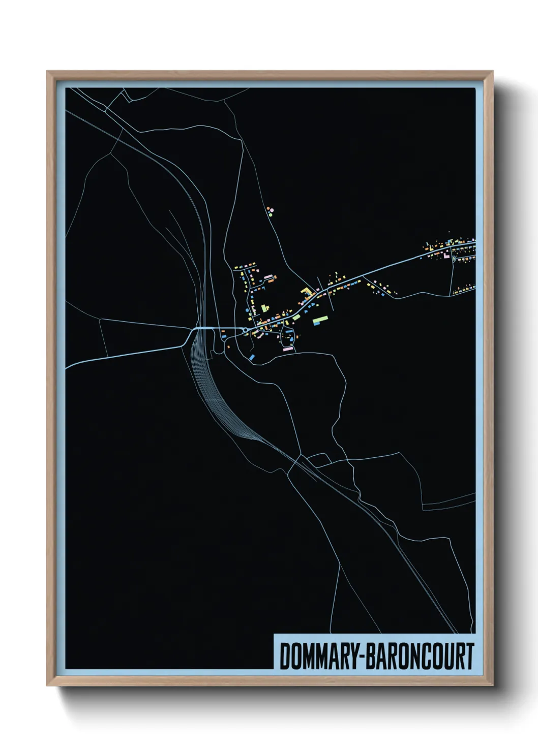 Une affiche de carte sur Dommary-Baroncourt