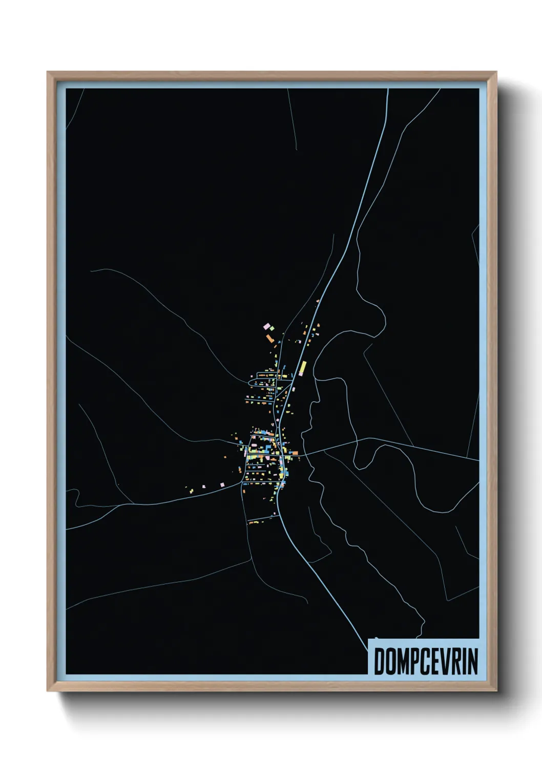 Une affiche de carte sur Dompcevrin