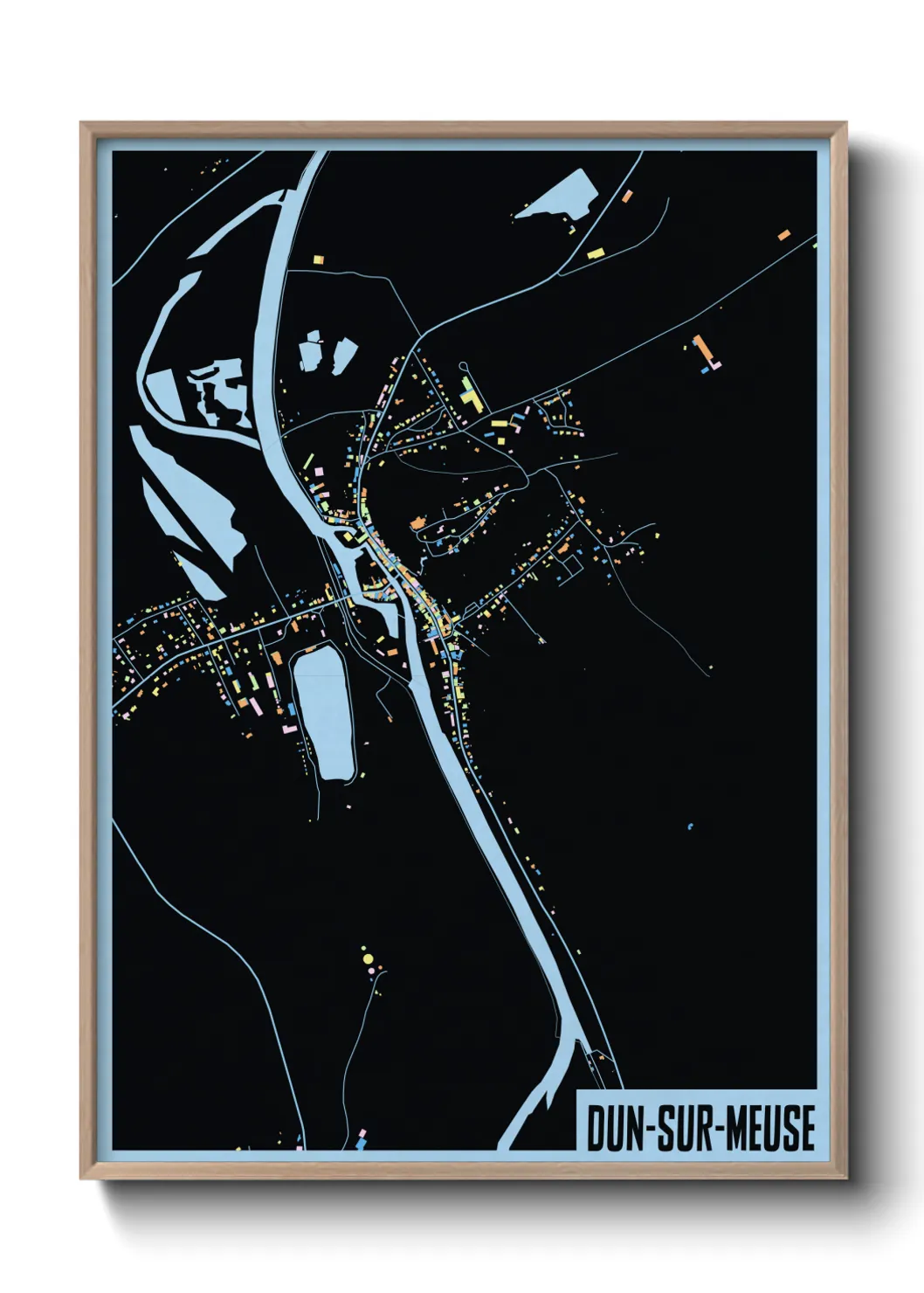 Une affiche de carte sur Dun-sur-Meuse