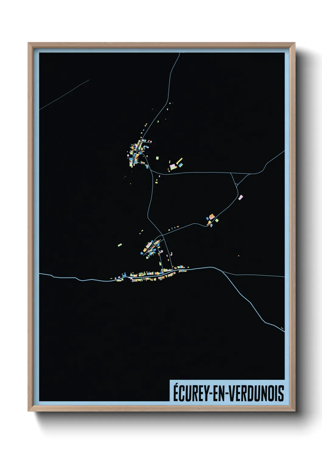 Une affiche de carte sur Écurey-en-Verdunois