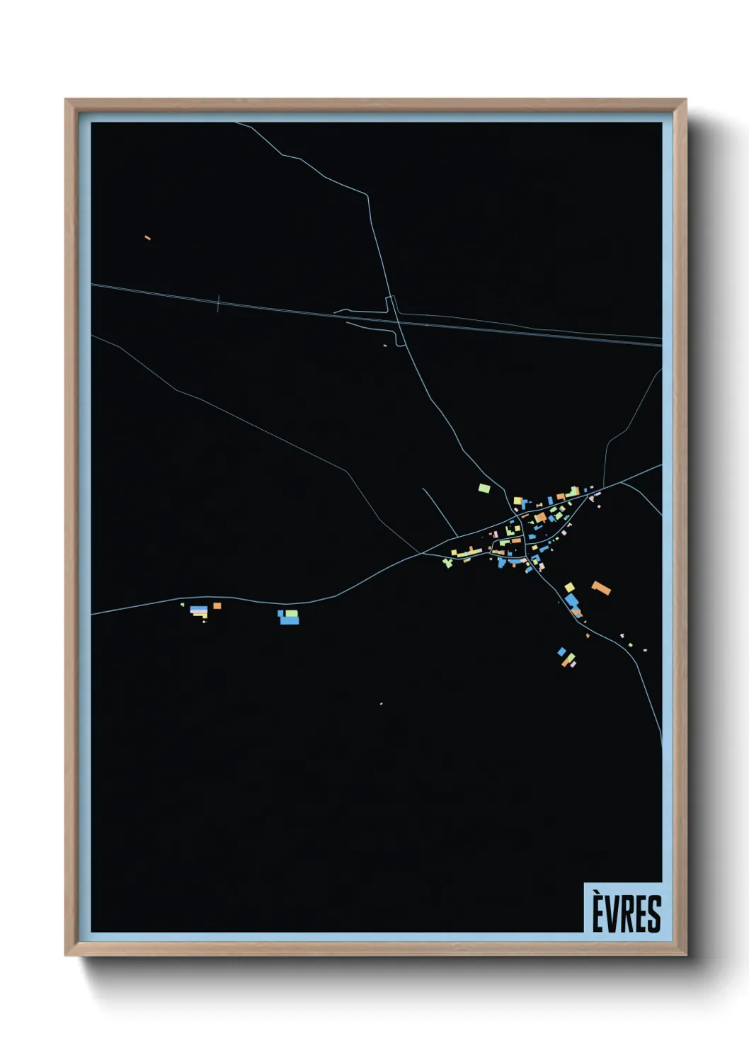 Une affiche de carte sur Èvres