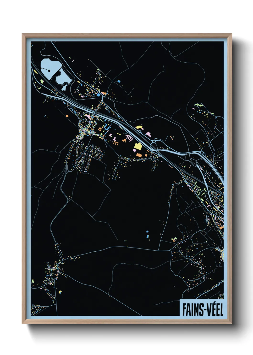 Une affiche de carte sur Fains-Véel