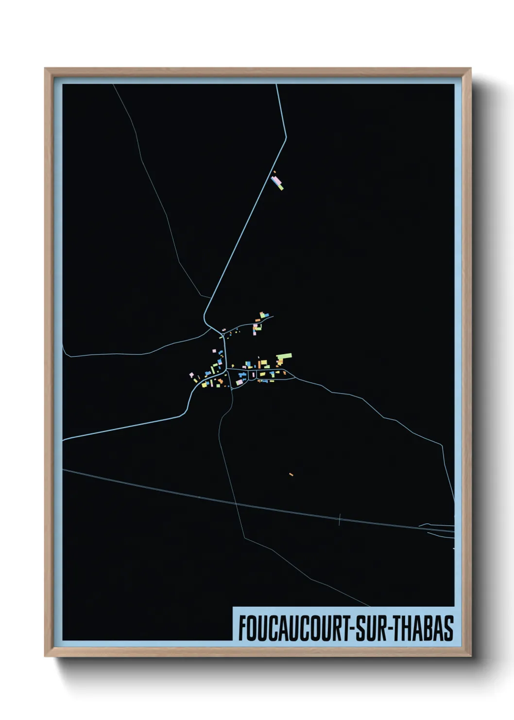 Une affiche de carte sur Foucaucourt-sur-Thabas