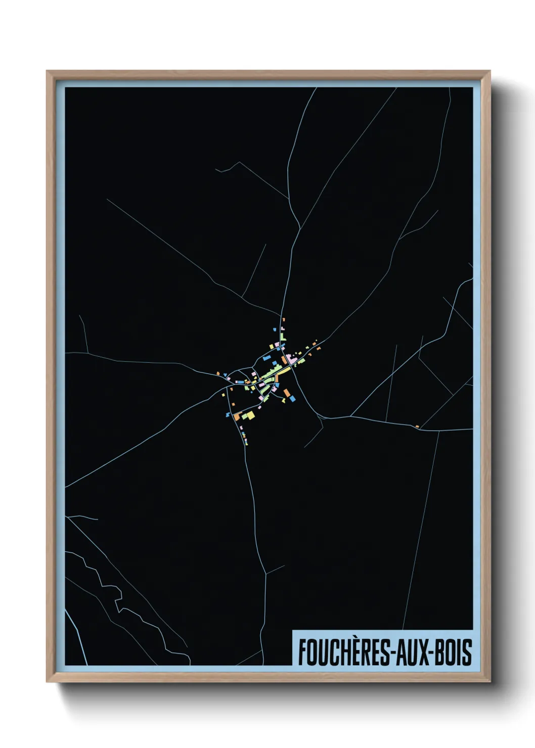 Une affiche de carte sur Fouchères-aux-Bois