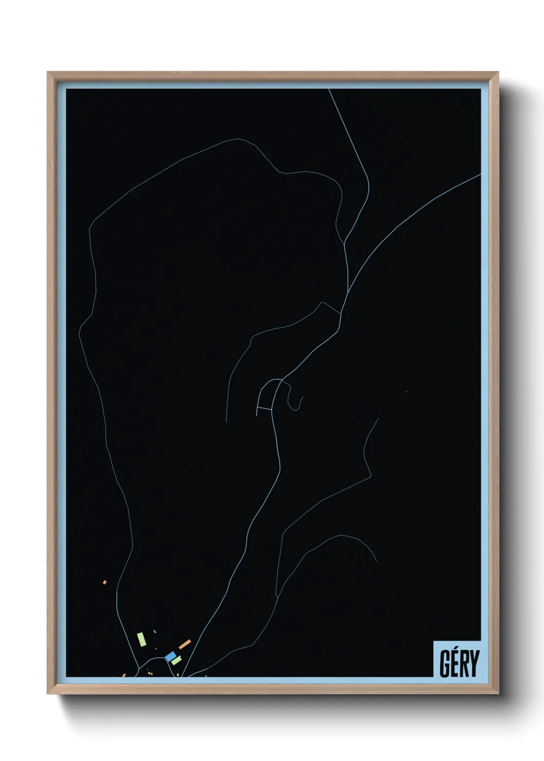 Une affiche de carte sur Géry