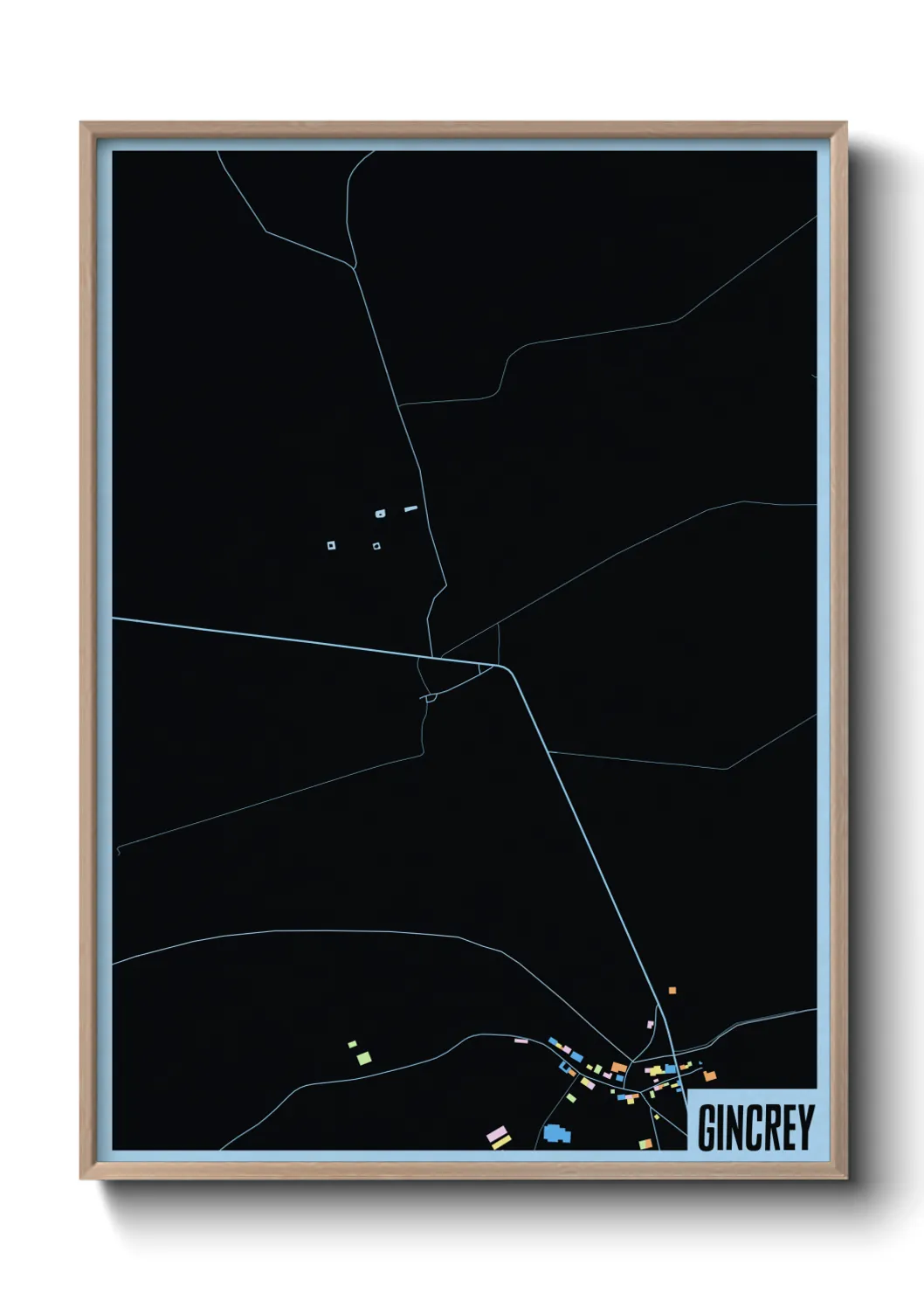 Une affiche de carte sur Gincrey