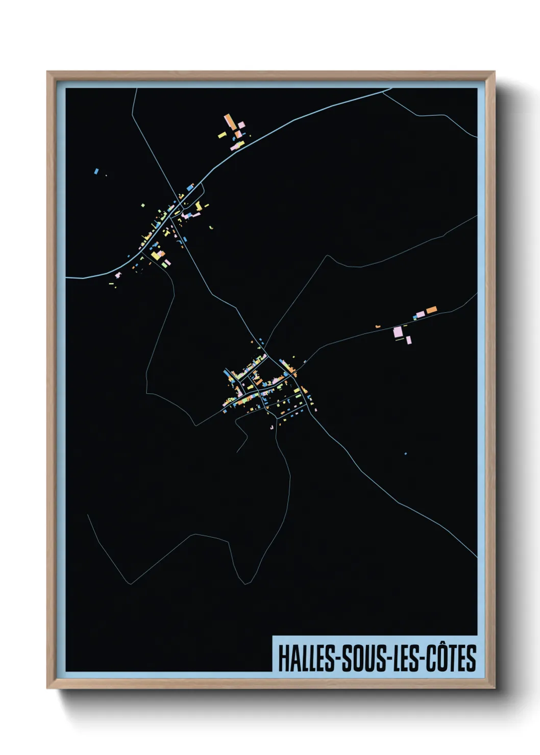 Une affiche de carte sur Halles-sous-les-Côtes