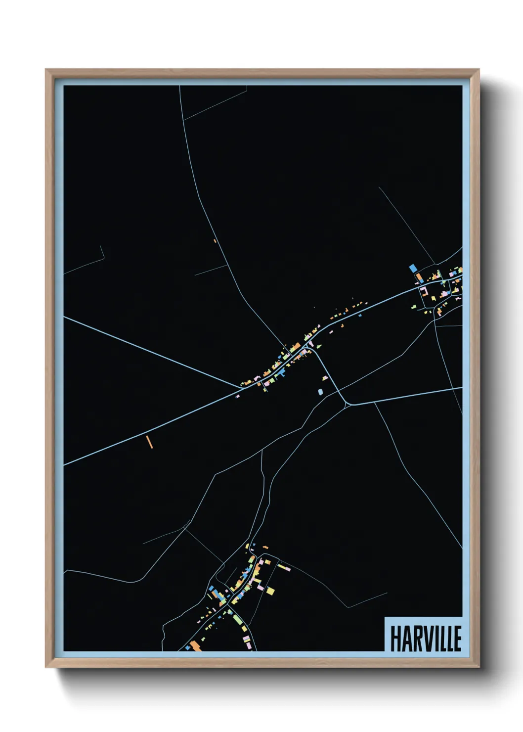 Une affiche de carte sur Harville