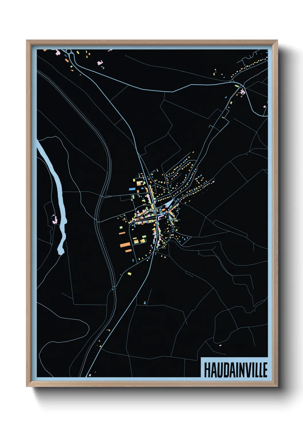 Une affiche de carte sur Haudainville