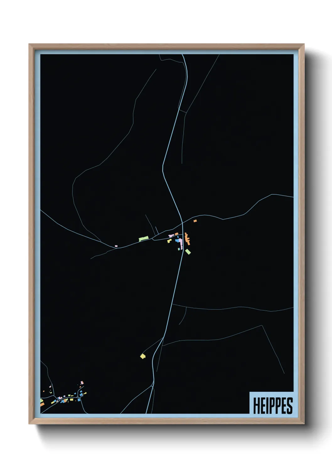 Une affiche de carte sur Heippes