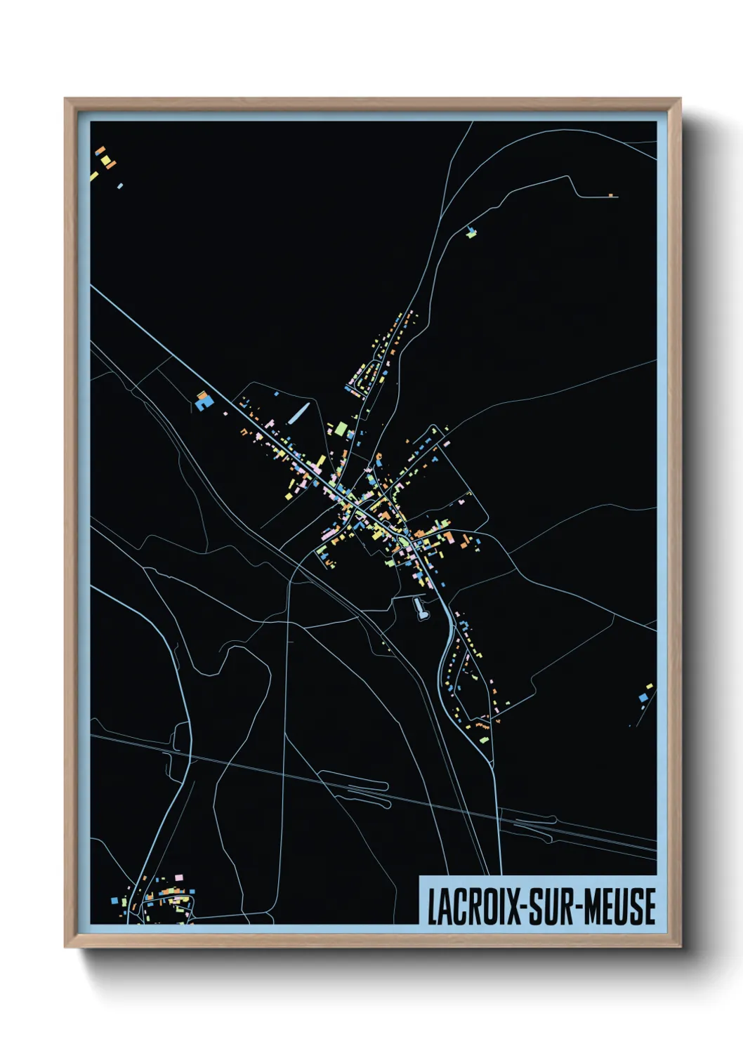 Une affiche de carte sur Lacroix-sur-Meuse