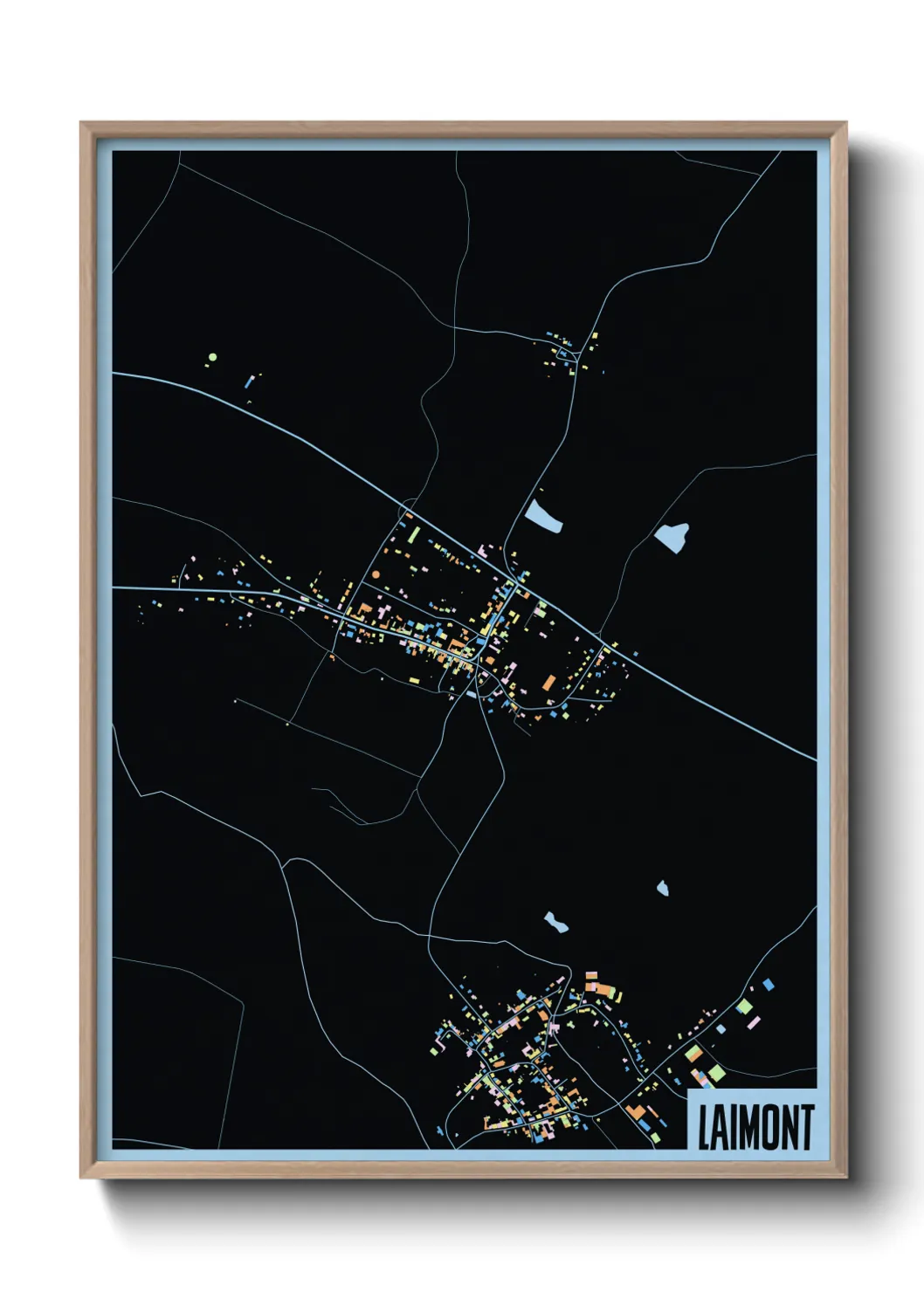 Une affiche de carte sur Laimont