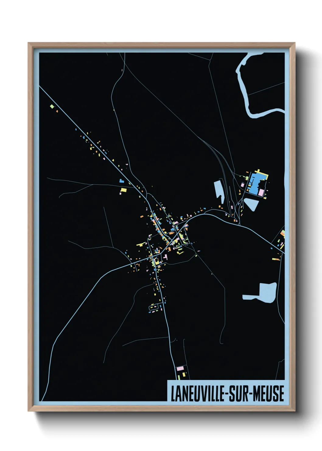 Une affiche de carte sur Laneuville-sur-Meuse