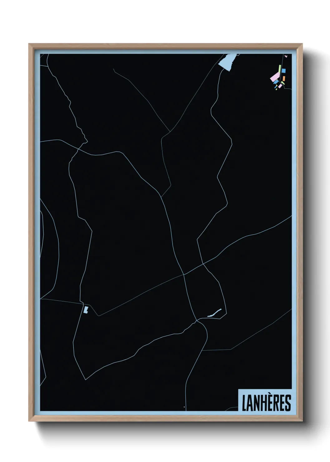 Une affiche de carte sur Lanhères