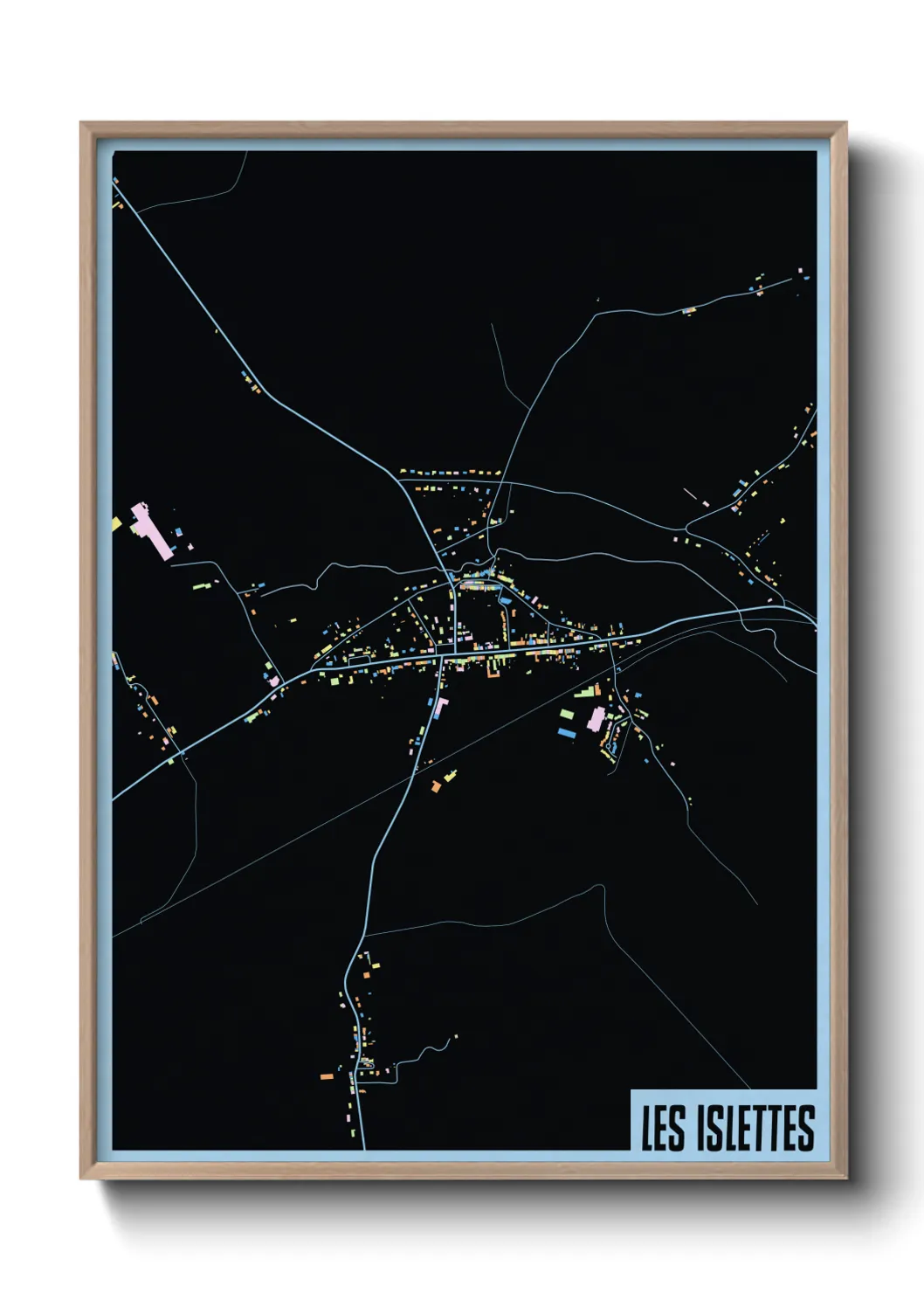 Une affiche de carte sur Les Islettes