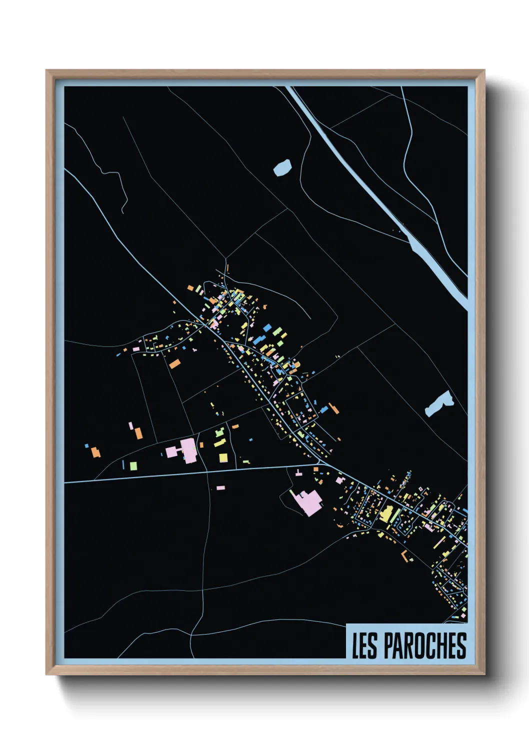 Une affiche de carte sur Les Paroches