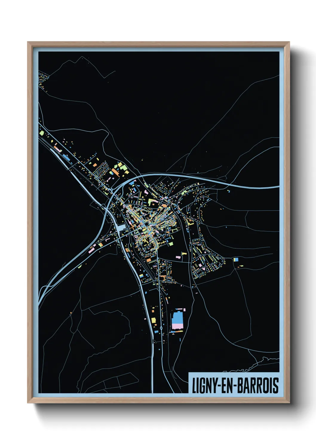 Une affiche de carte sur Ligny-en-Barrois