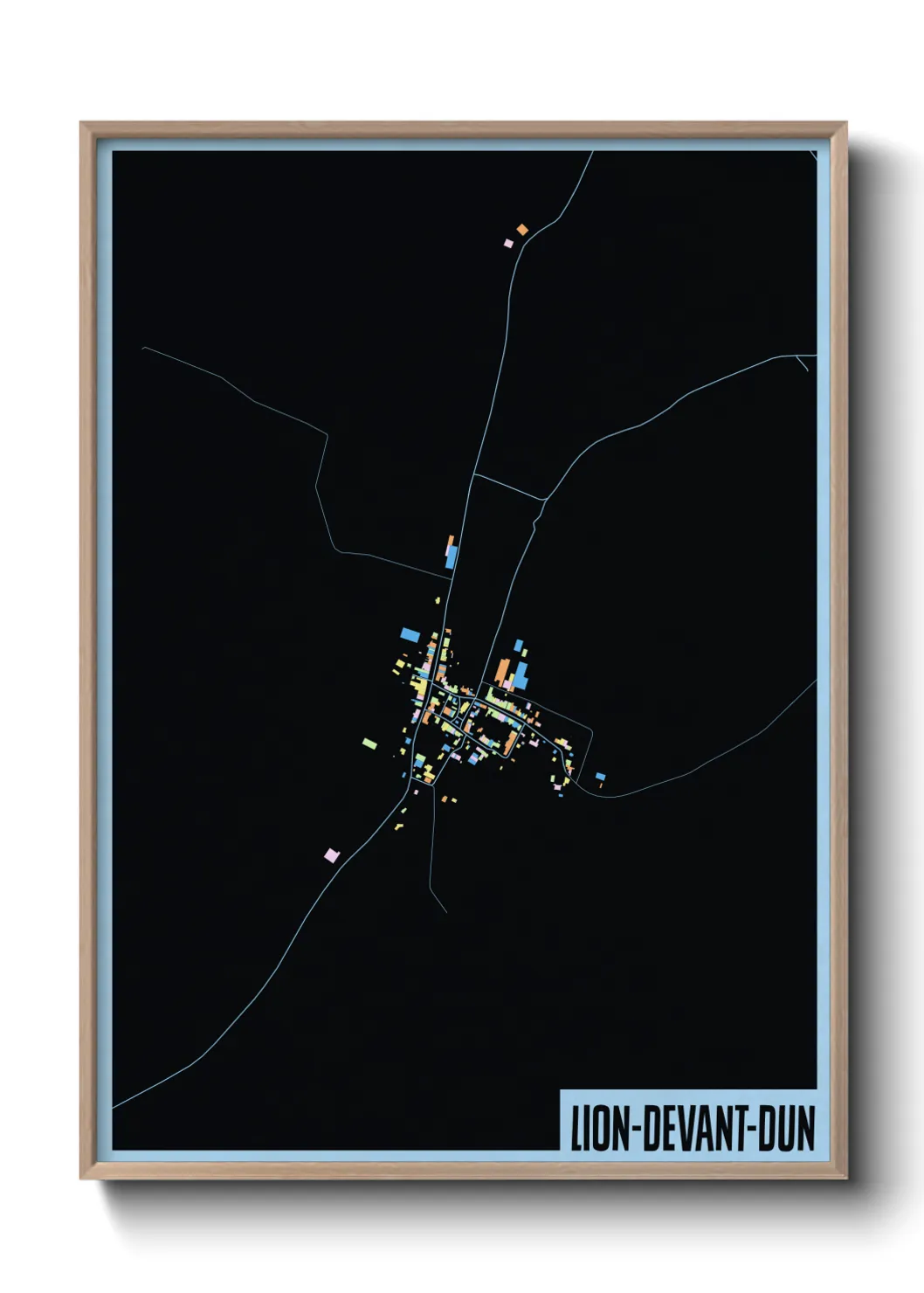 Une affiche de carte sur Lion-devant-Dun