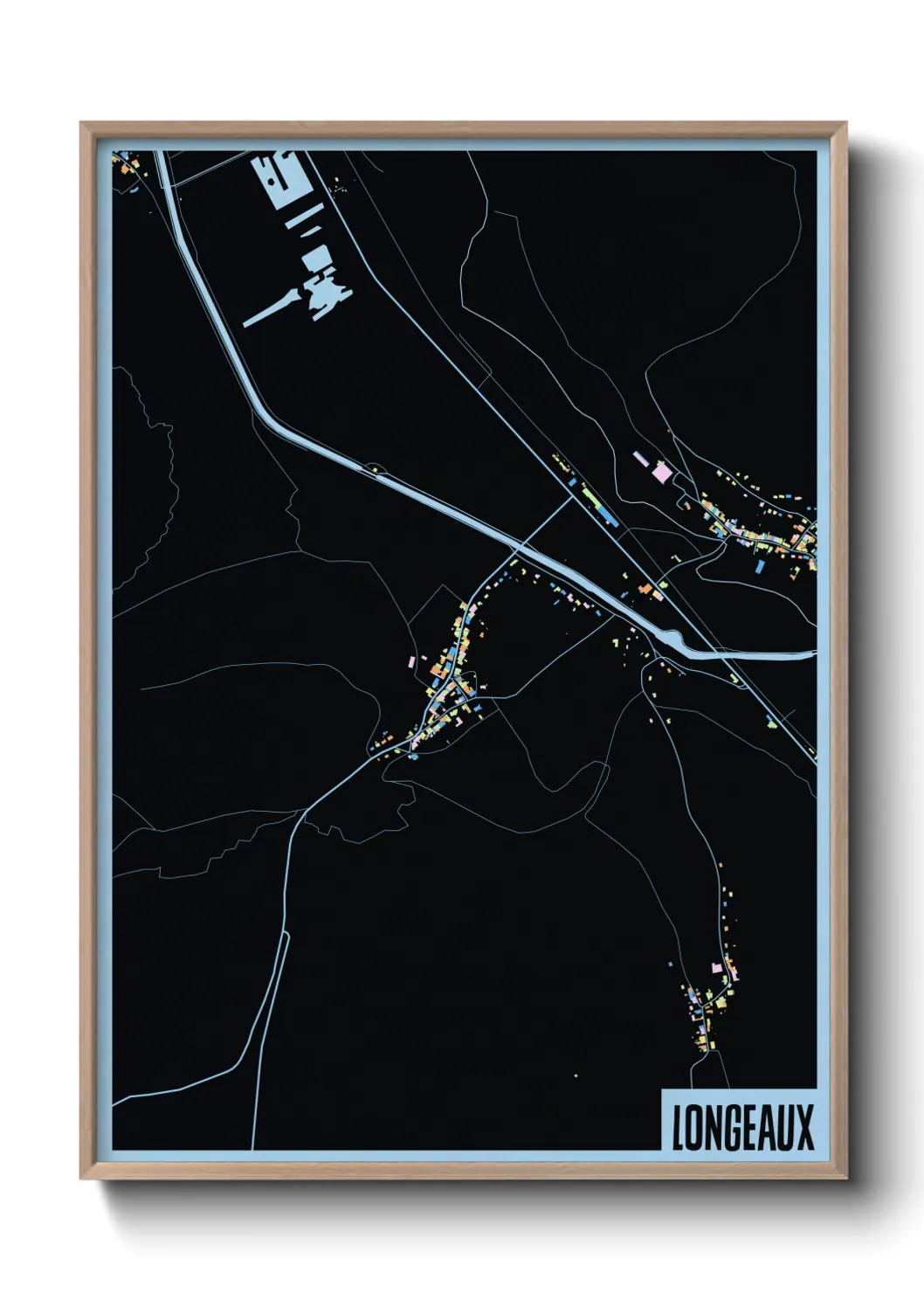 Une affiche de carte sur Longeaux