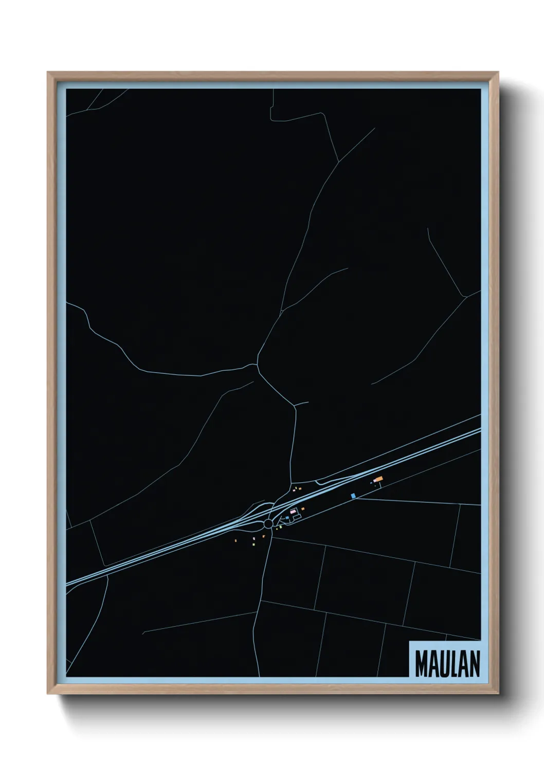 Une affiche de carte sur Maulan