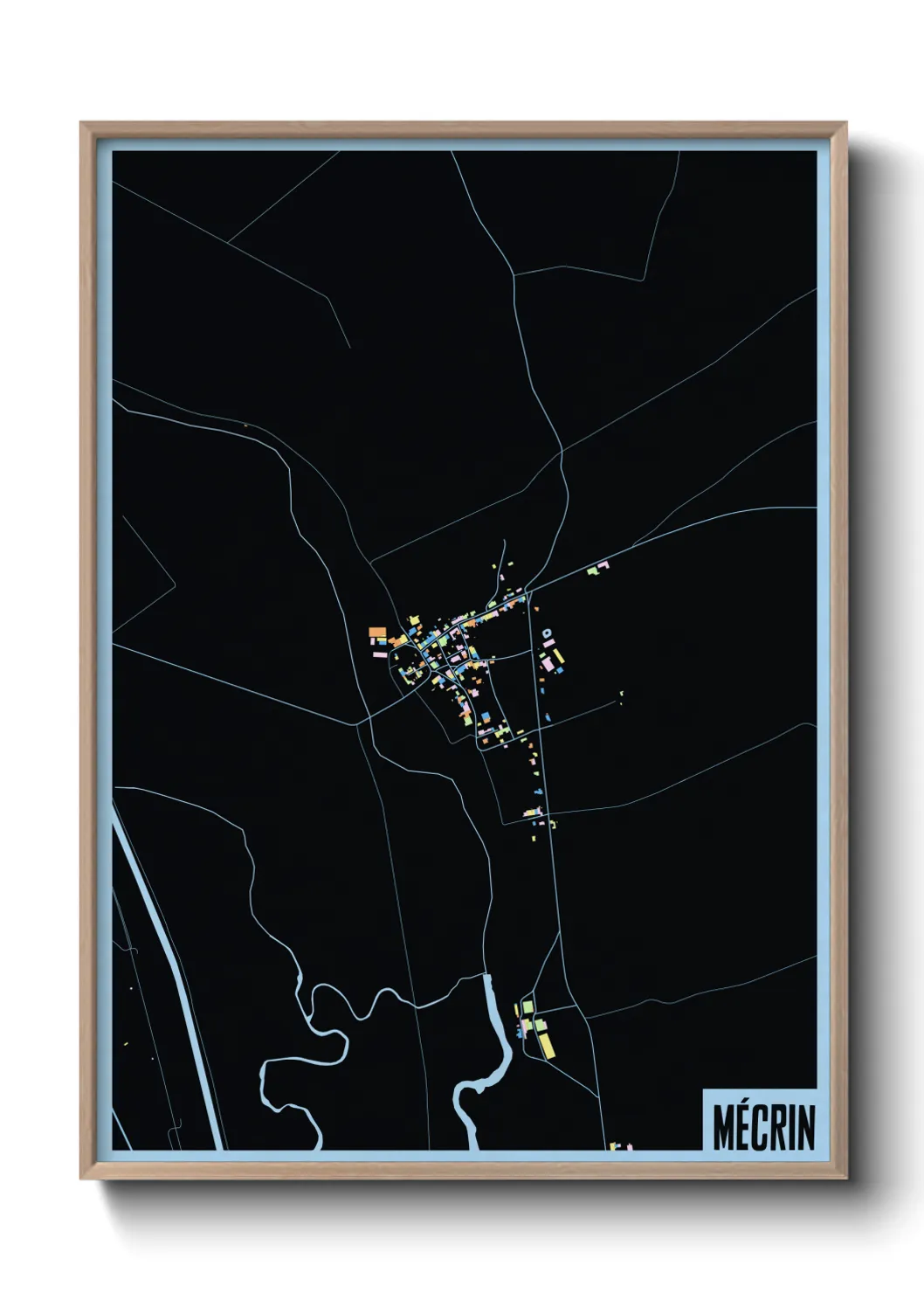 Une affiche de carte sur Mécrin