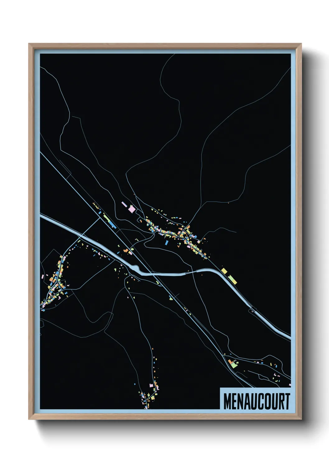 Une affiche de carte sur Menaucourt