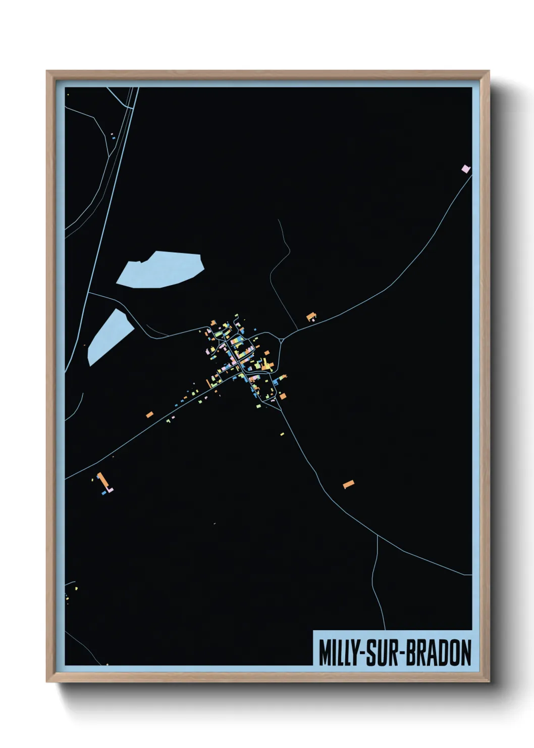 Une affiche de carte sur Milly-sur-Bradon