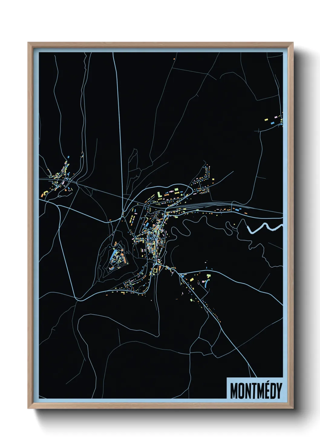 Une affiche de carte sur Montmédy