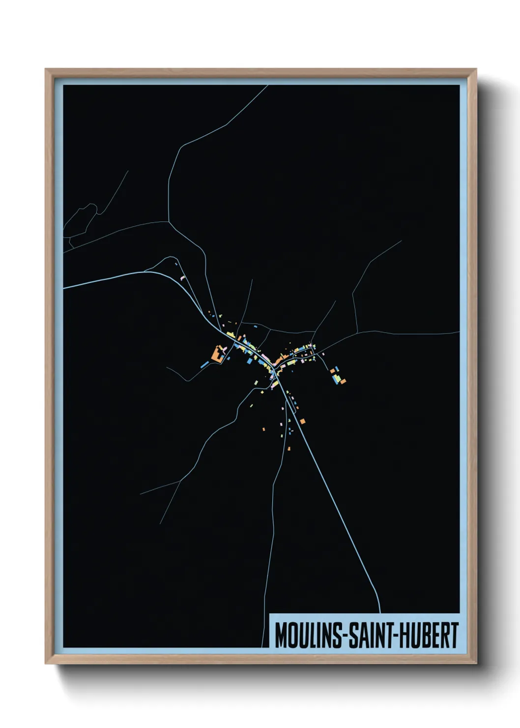 Une affiche de carte sur Moulins-Saint-Hubert