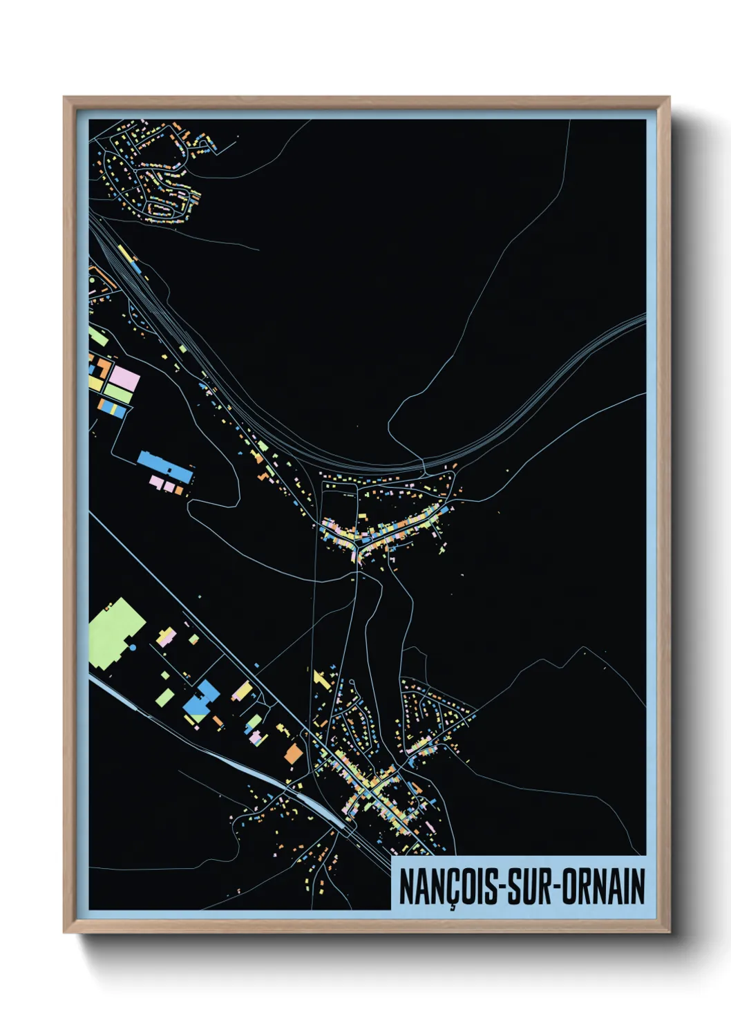 Une affiche de carte sur Nançois-sur-Ornain