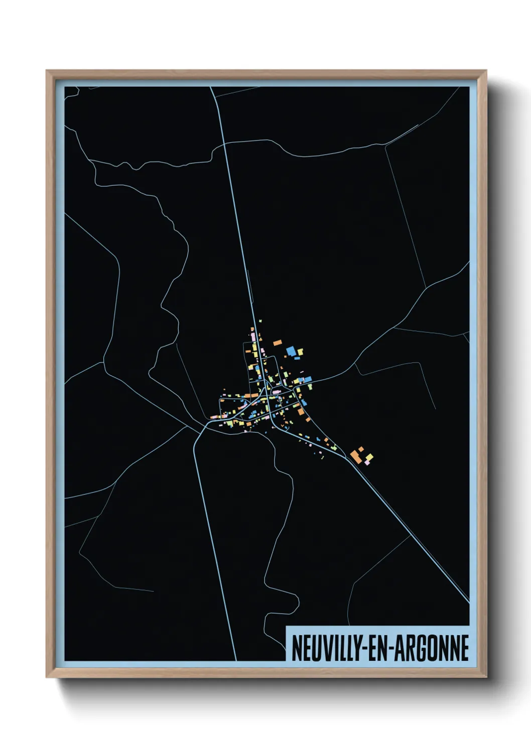 Une affiche de carte sur Neuvilly-en-Argonne