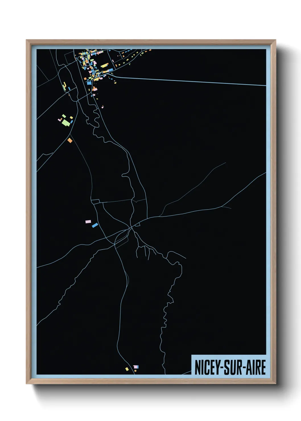 Une affiche de carte sur Nicey-sur-Aire