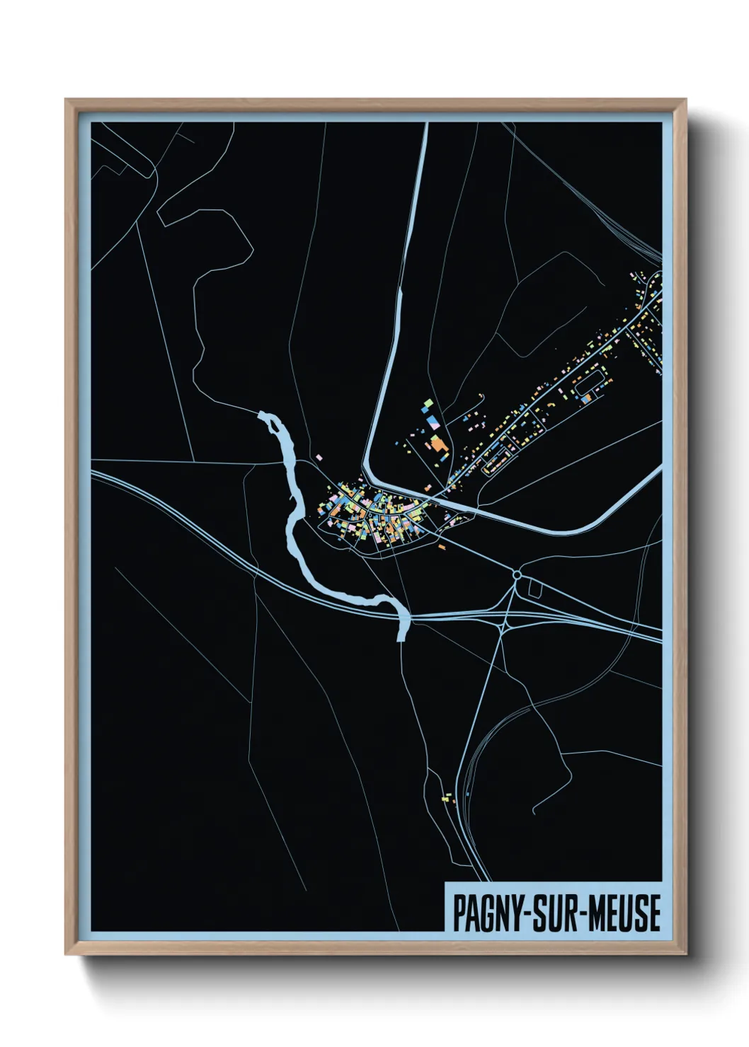 Une affiche de carte sur Pagny-sur-Meuse