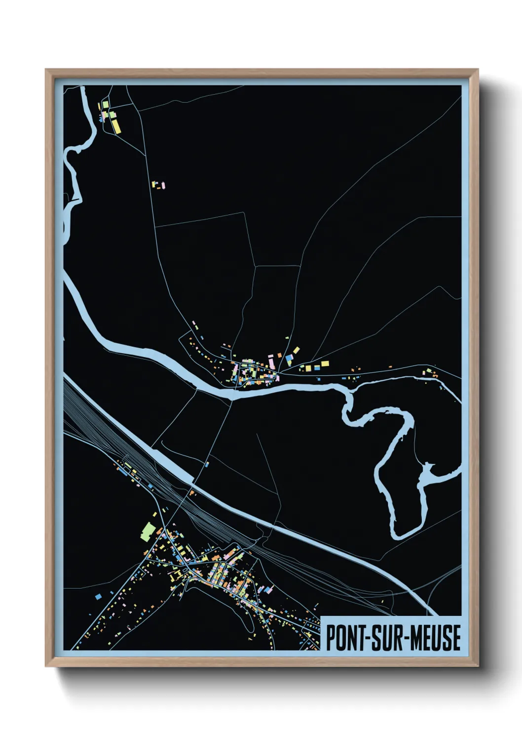 Une affiche de carte sur Pont-sur-Meuse