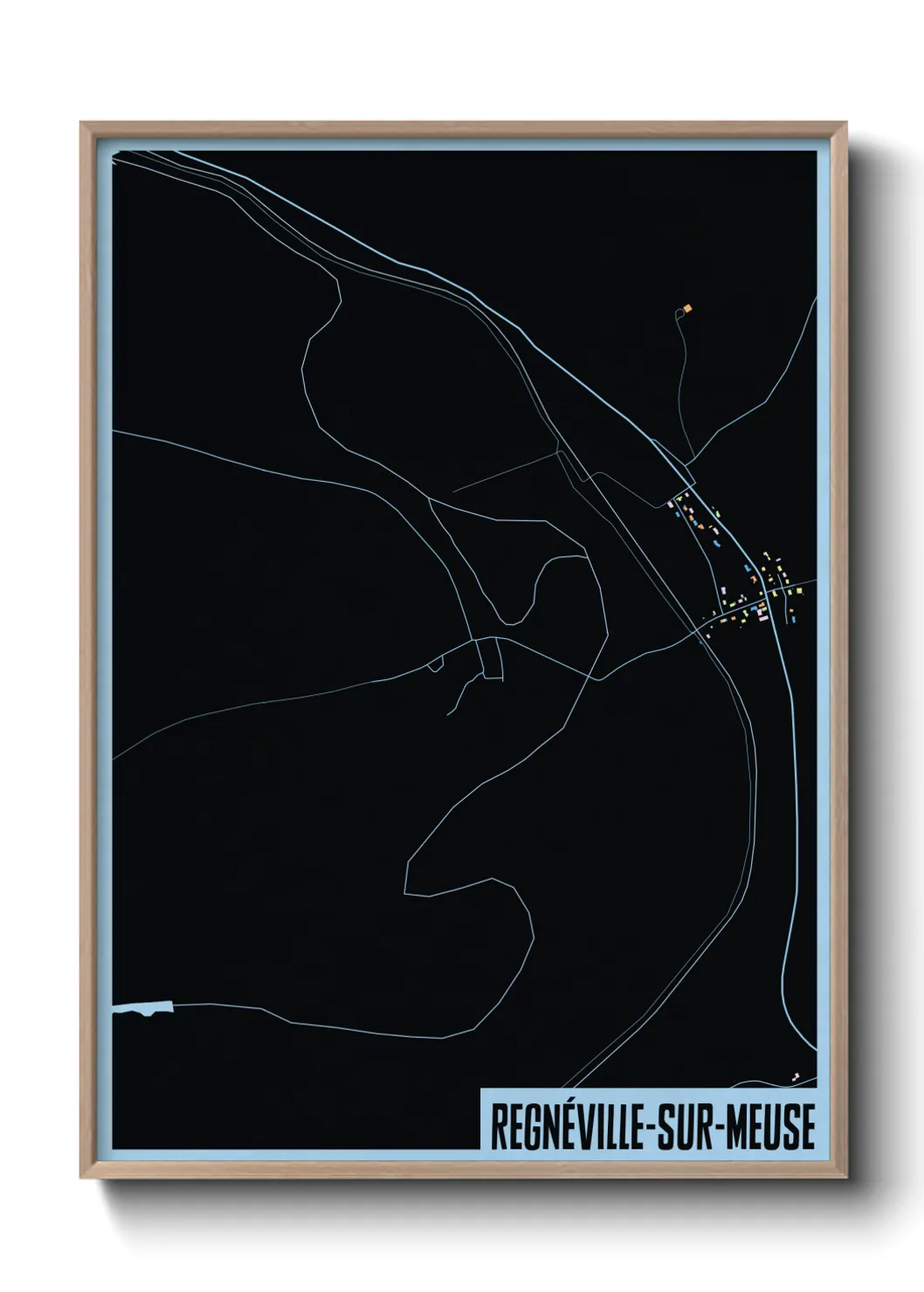 Une affiche de carte sur Regnéville-sur-Meuse