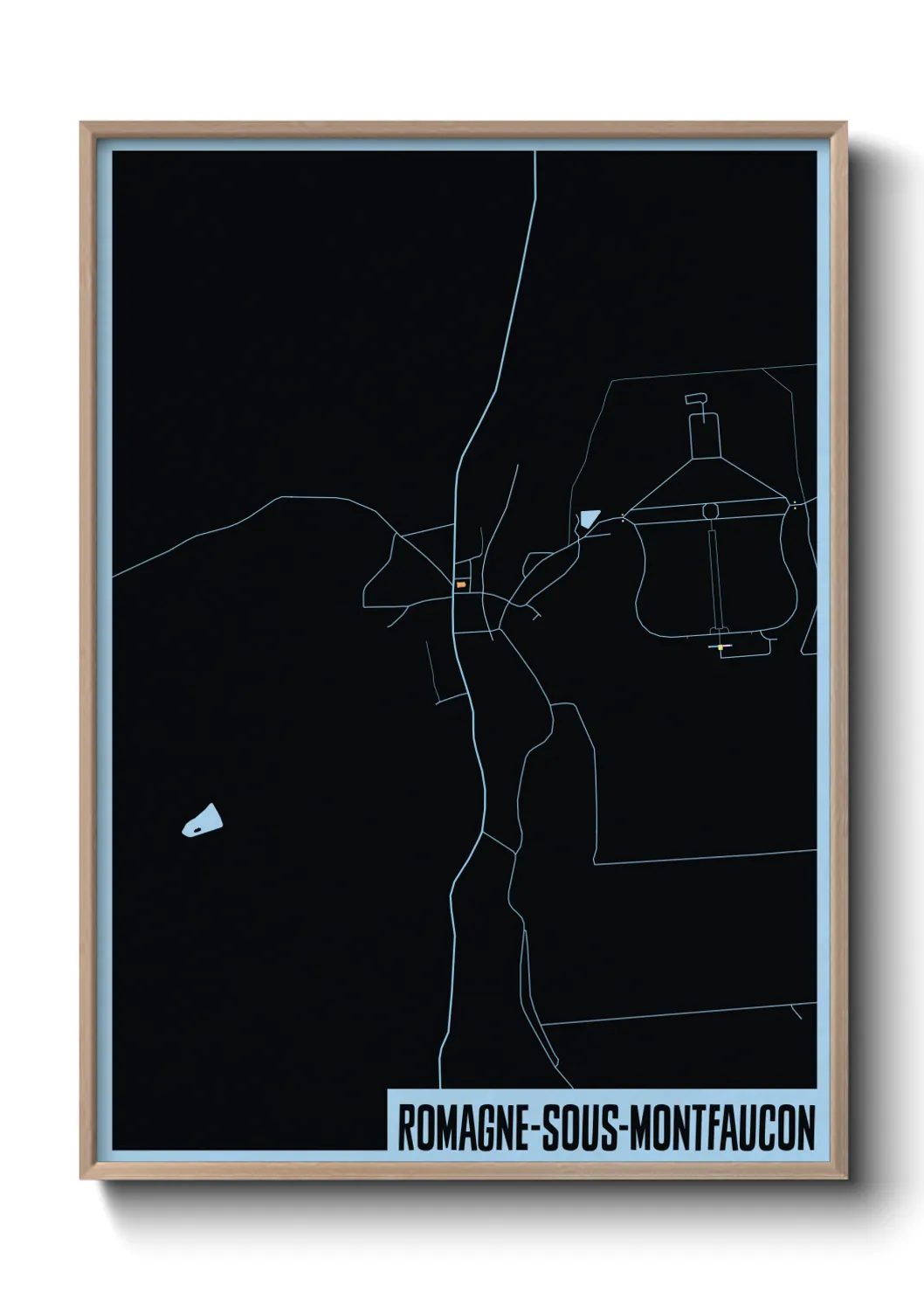 Une affiche de carte sur Romagne-sous-Montfaucon