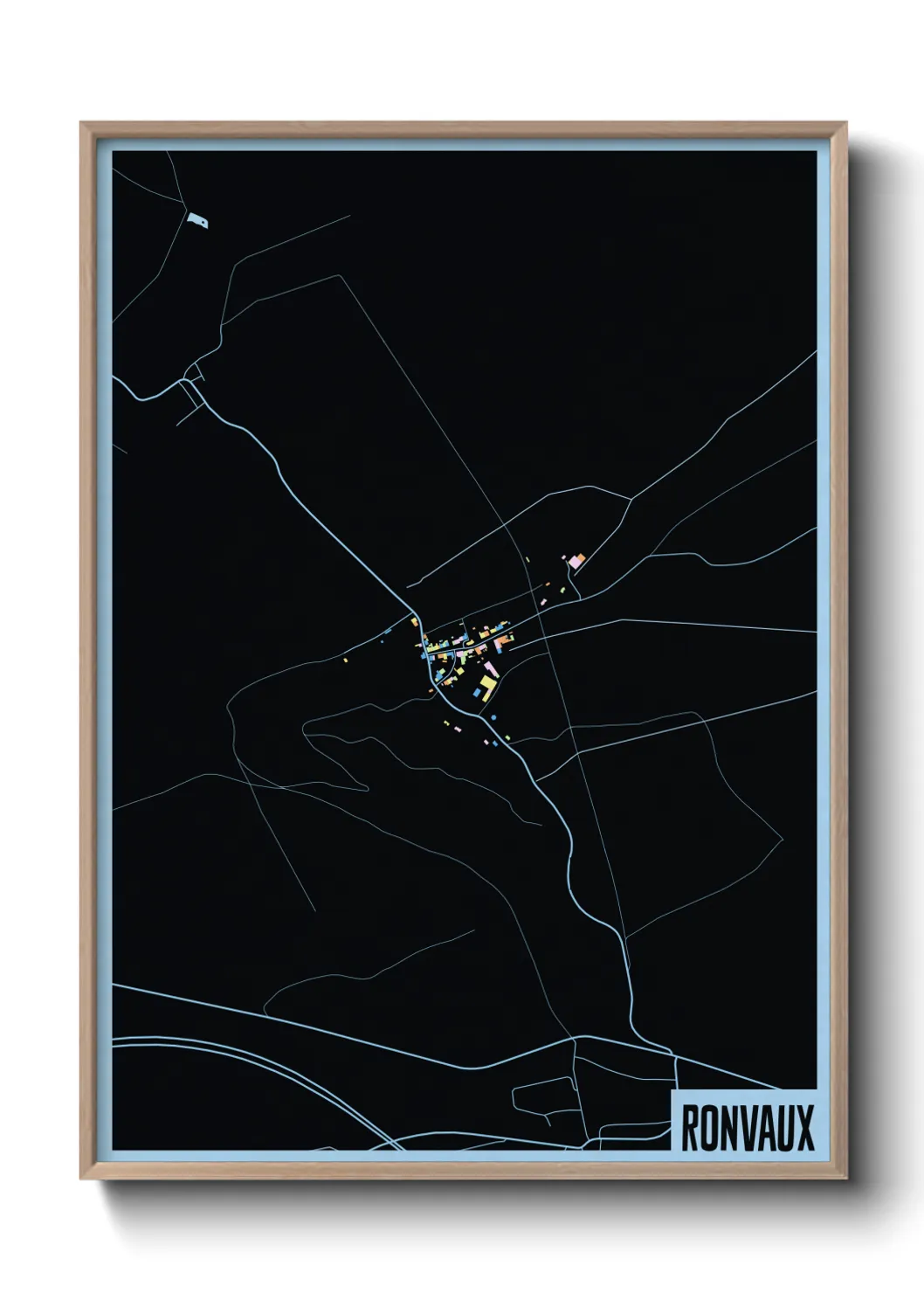 Une affiche de carte sur Ronvaux