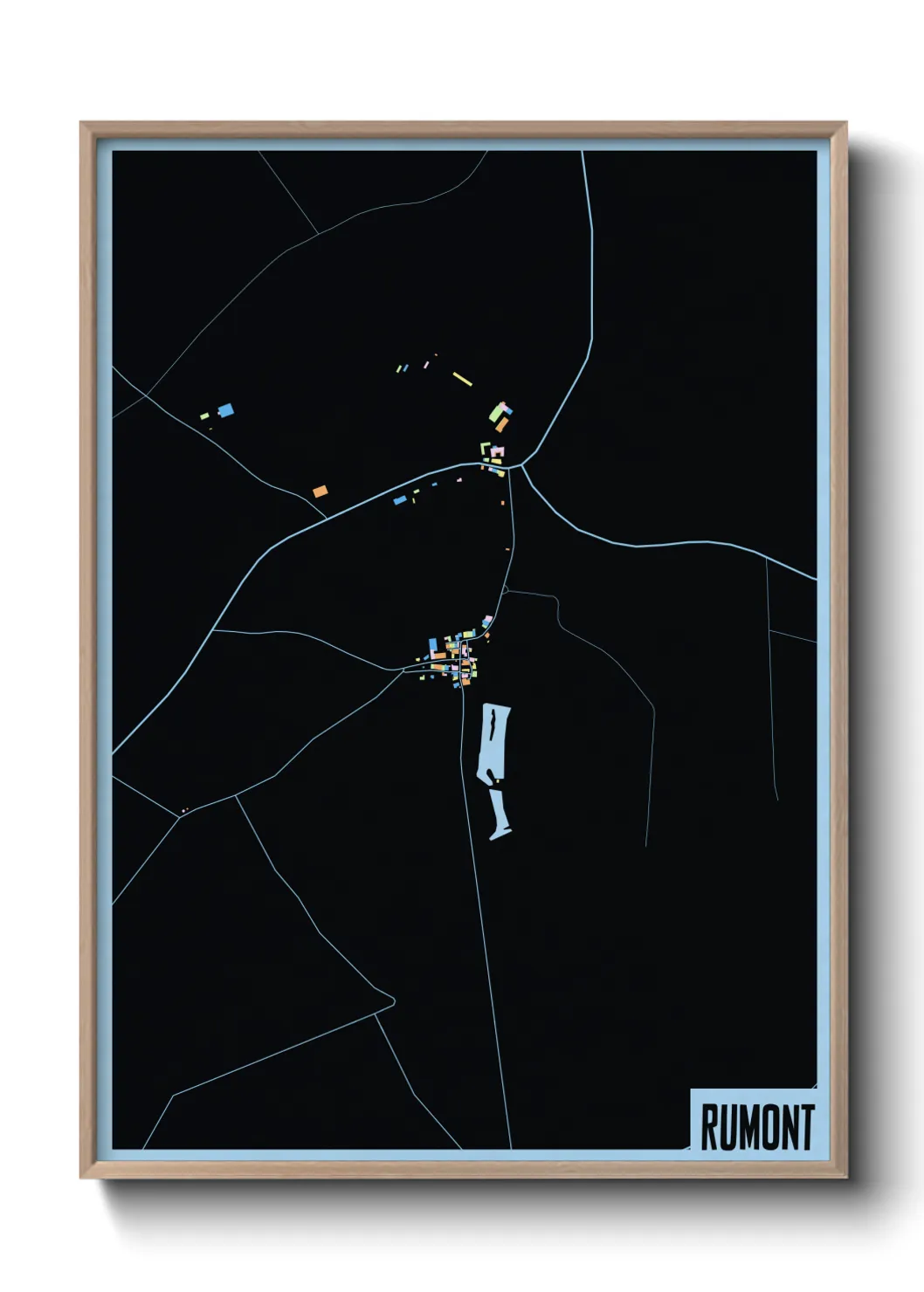 Une affiche de carte sur Rumont