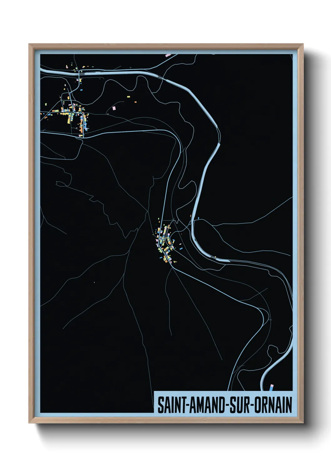 Une affiche de carte sur Saint-Amand-sur-Ornain