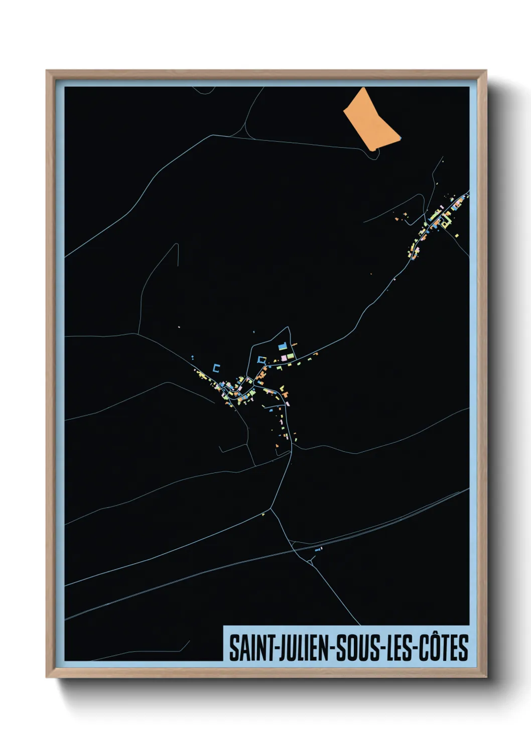 Une affiche de carte sur Saint-Julien-sous-les-Côtes