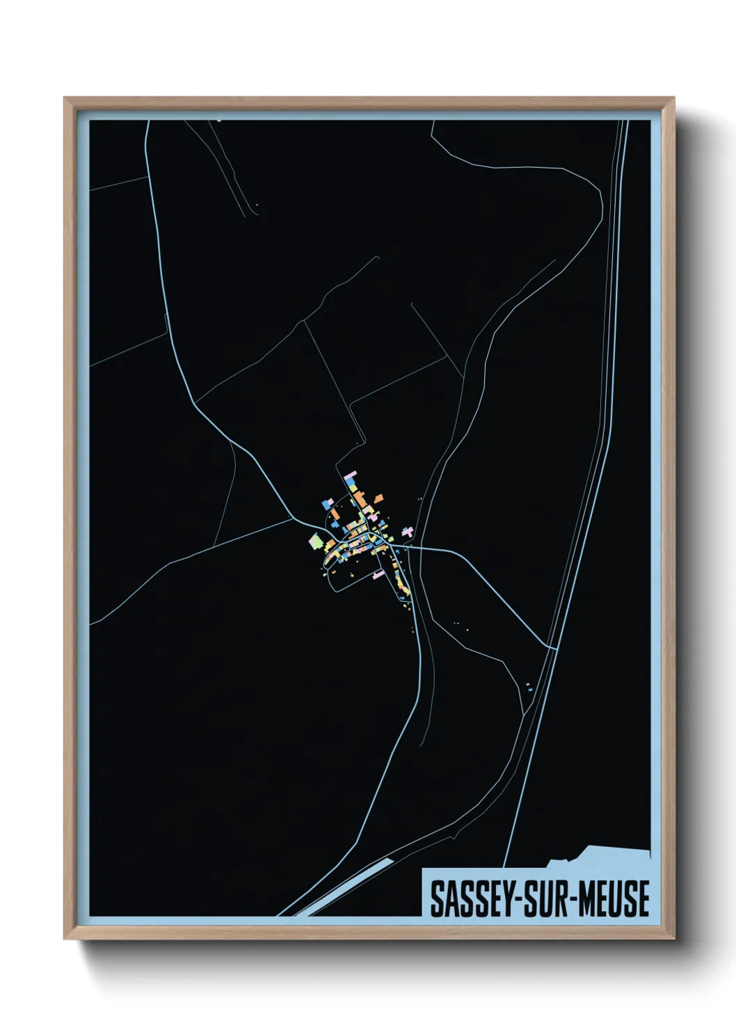 Une affiche de carte sur Sassey-sur-Meuse