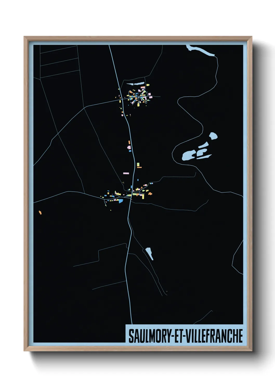 Une affiche de carte sur Saulmory-et-Villefranche