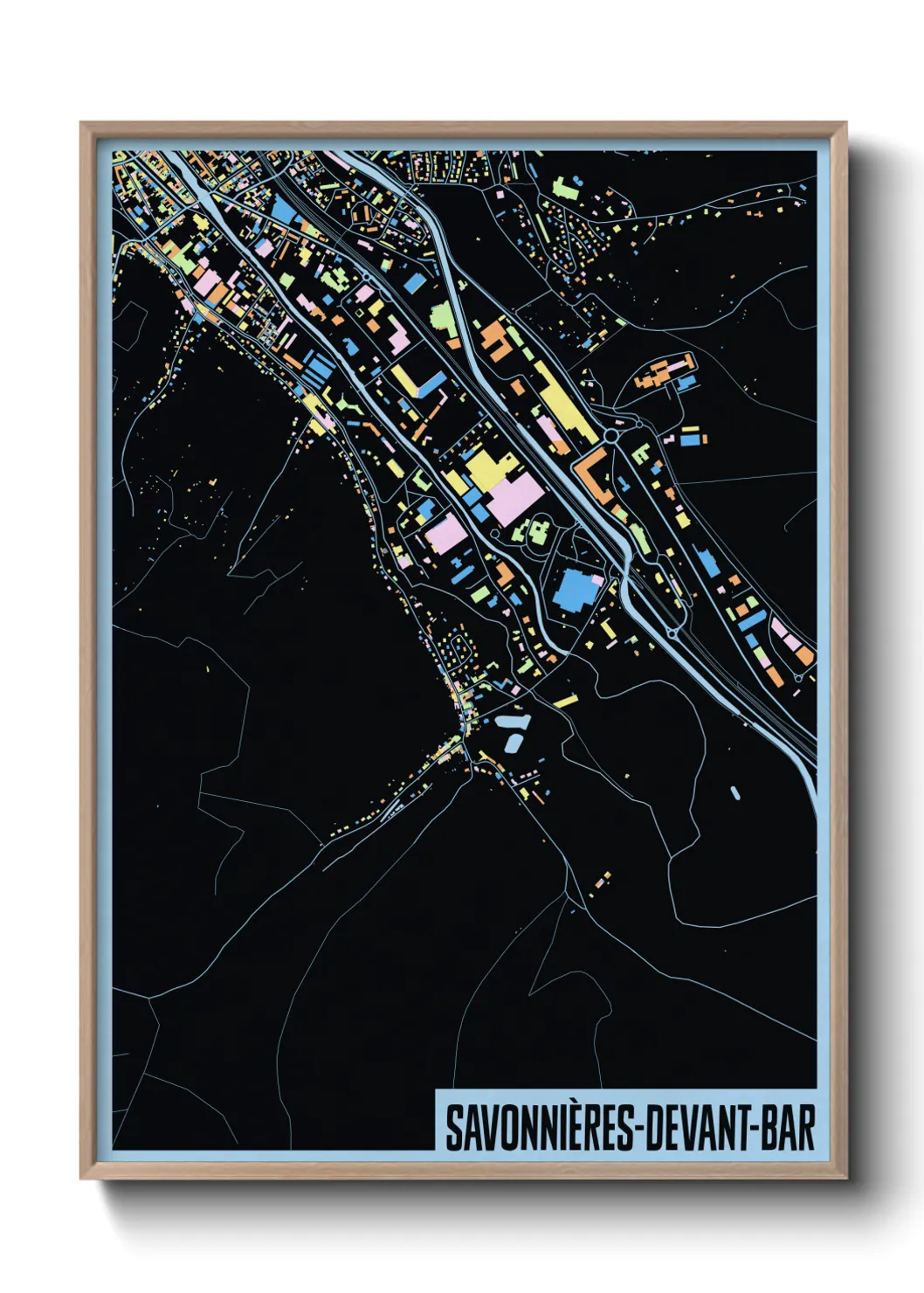 Une affiche de carte sur Savonnières-devant-Bar