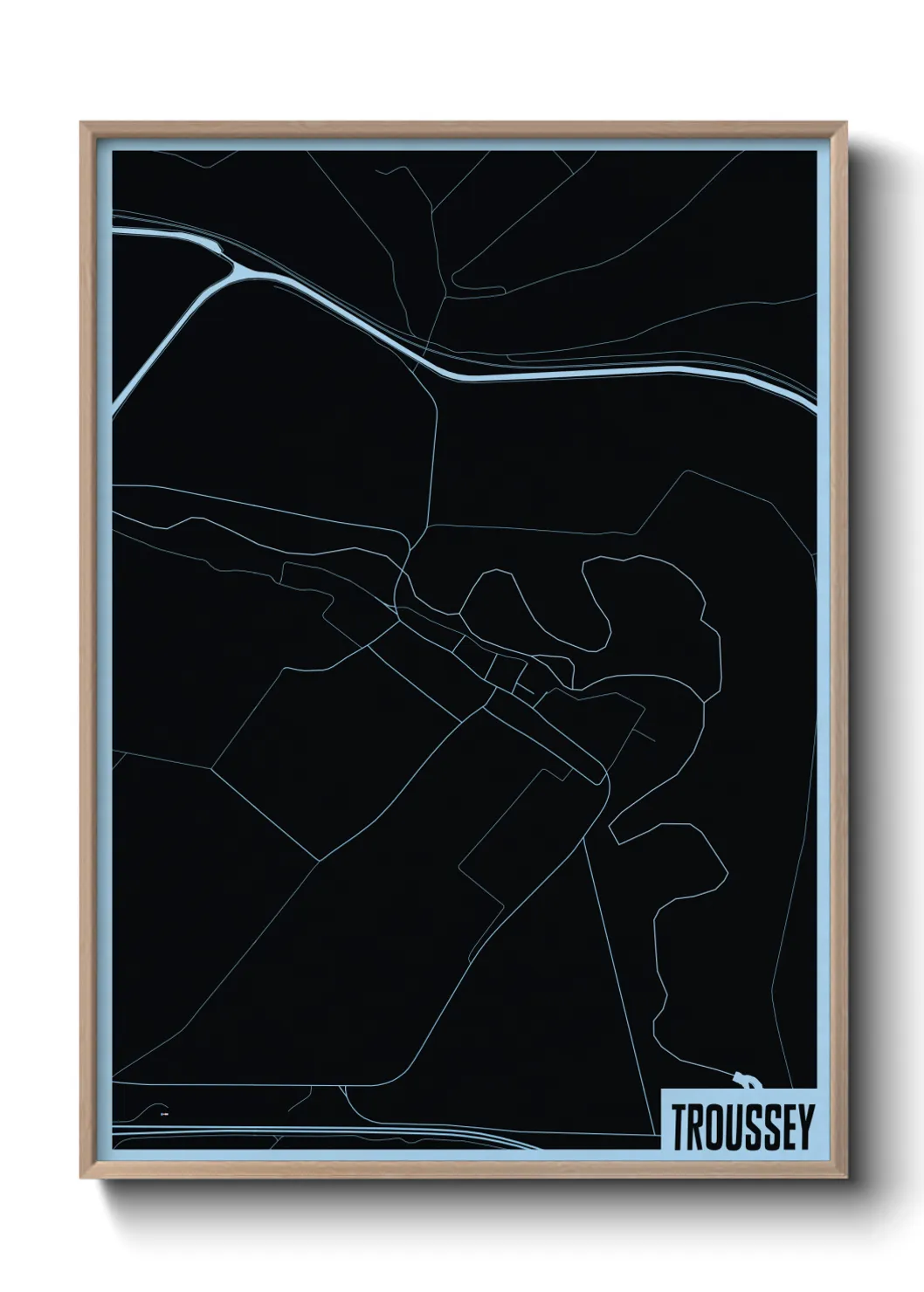 Une affiche de carte sur Troussey