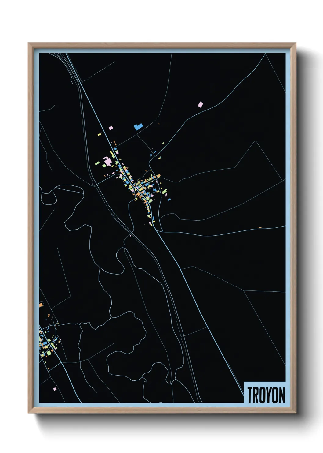 Une affiche de carte sur Troyon