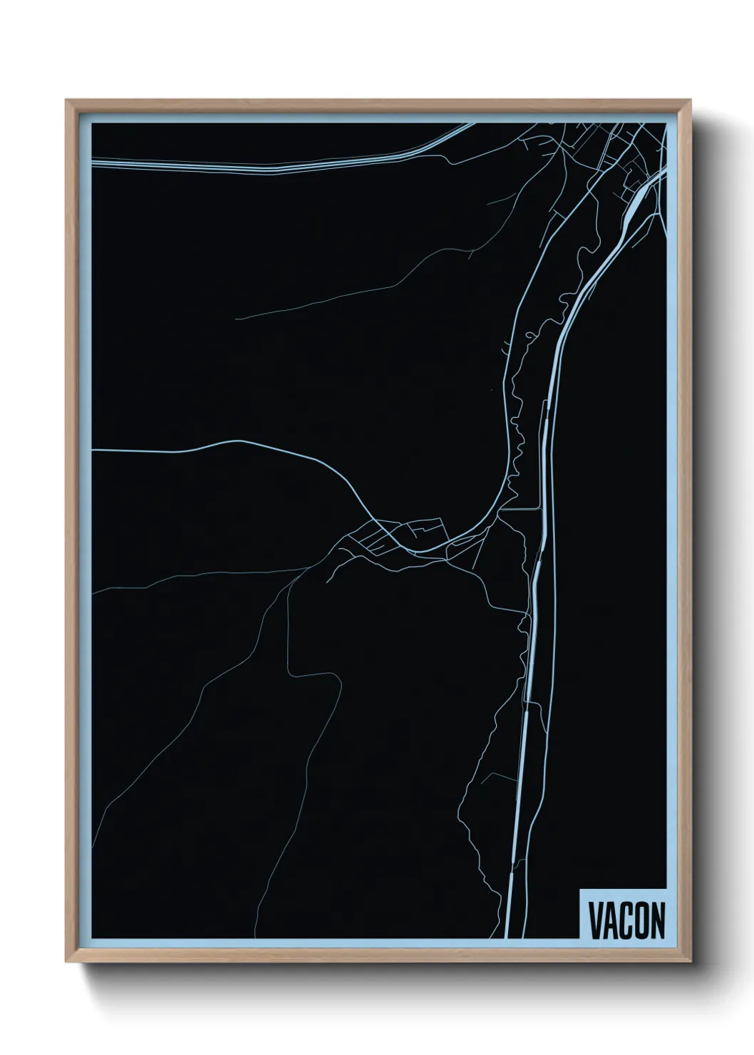 Une affiche de carte sur Vacon