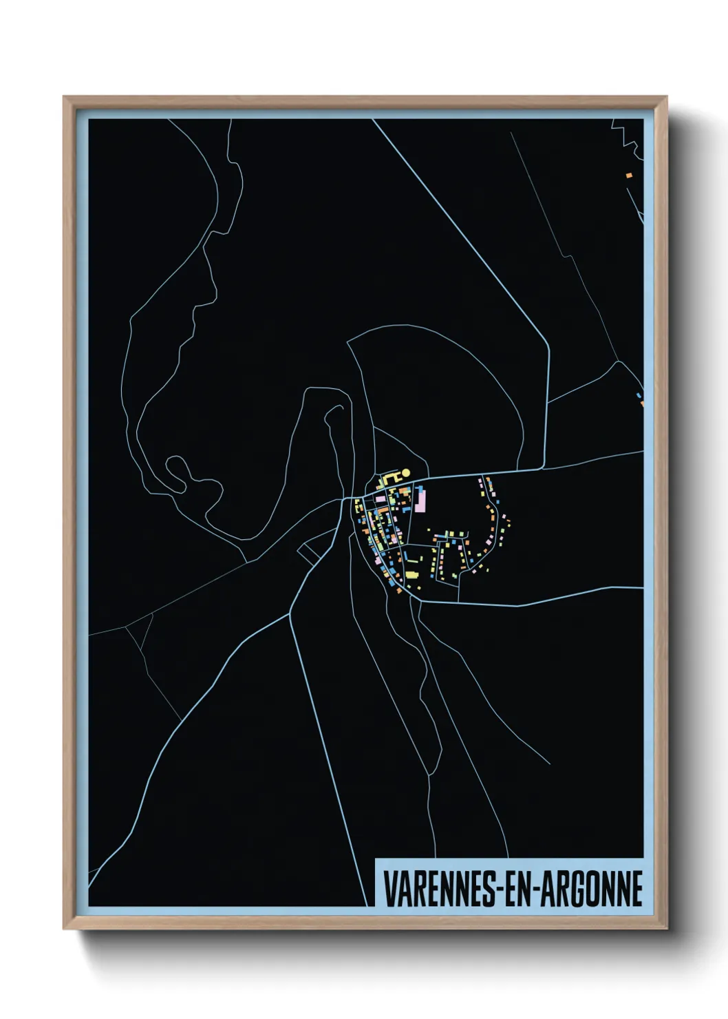 Une affiche de carte sur Varennes-en-Argonne