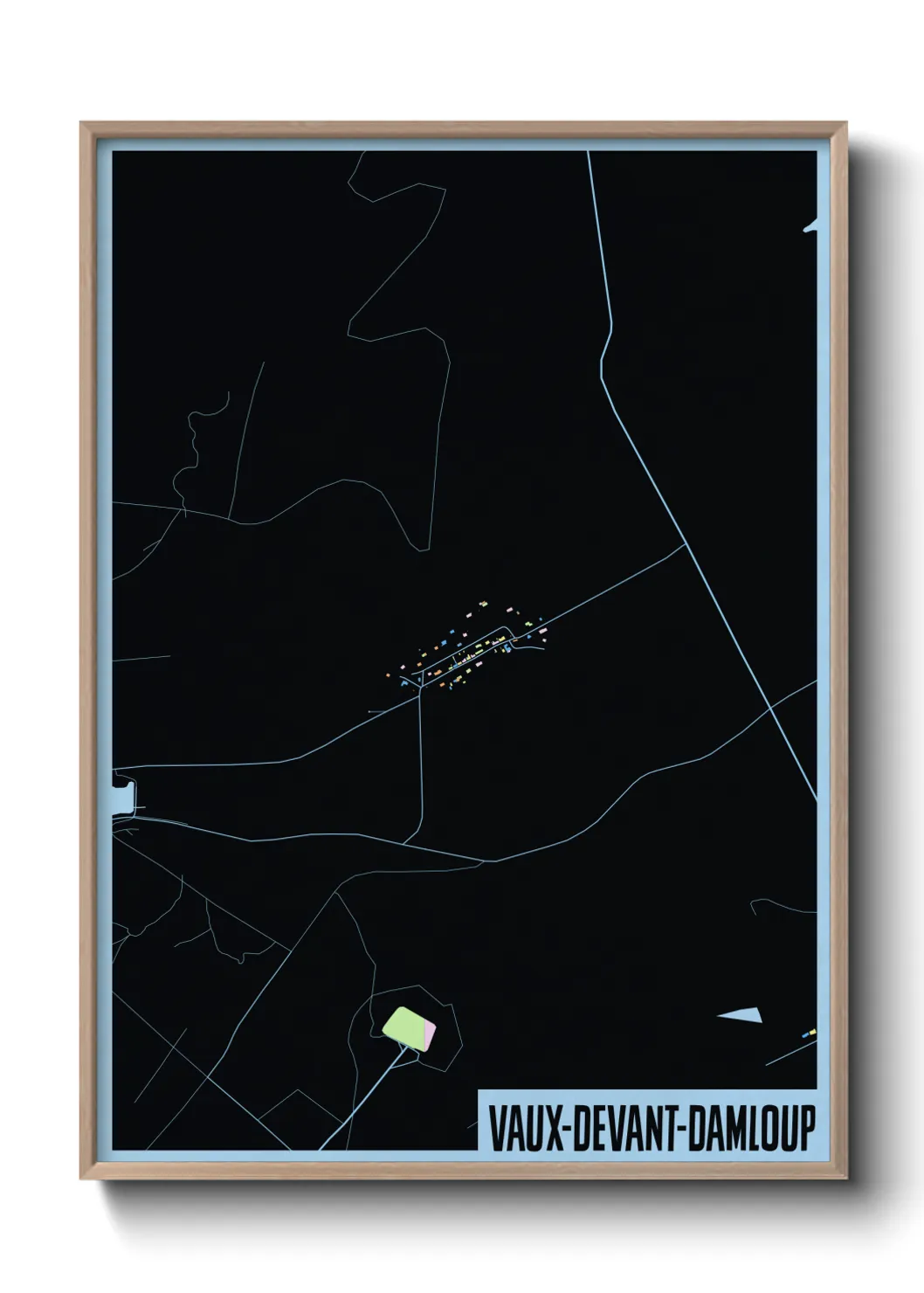 Une affiche de carte sur Vaux-devant-Damloup